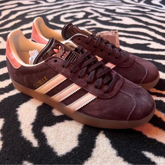 NWT Adidas Gazelle W Originals Sneakers Shadow Brown Cream Gum Size Women 6.5 - Picture 7 of 14